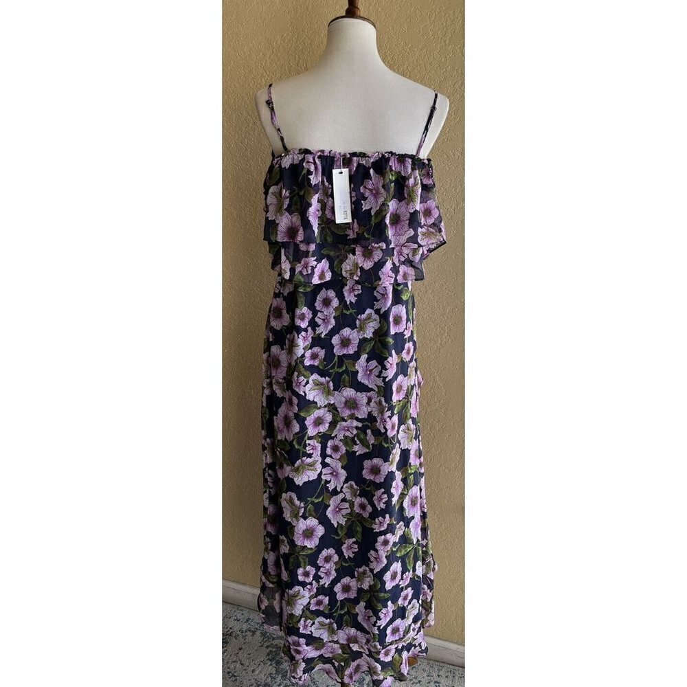 BB Dakota RSVP Womens Purple Floral Asymmetrical Yareen Dress size 2 - Picture 3 of 10